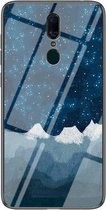 Voor OPPO F11 Sterrenhemel Geschilderd Gehard Glas TPU Schokbestendige Beschermhoes (Star Chess Rob)