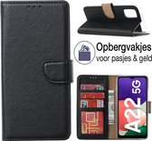 Samsung Galaxy A22 (5G) Hoesje - Book Case - Wallet Portemonnee Hoesje - Galaxy A22 (5G) hoes – zwart - EPICMOBILE