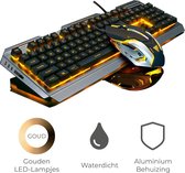 Toetsenbord en Muis - Keyboard en Muis - Gaming Set - Voor Gamen en Normaal Gebruik - RGB Led Backlight - Aluminium - Goud