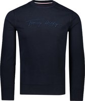 Tommy Hilfiger Trui Blauw Normaal - Maat XL - Heren - Herfst/Winter Collectie - Katoen;Polyester