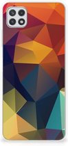 Siliconen Back Cover Geschikt voor Geschikt voor Samsung Galaxy A22 5G Doorzichtig Hoesje Polygon Color