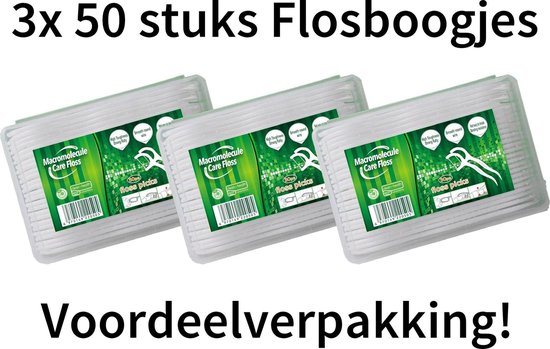 Foto: Premium 2 in 1 flosboogjes tandenstokers interdentale reiniger voor witte tanden frisse adem flosdraad tandenstokers 3x 50 stuks