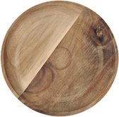 Houten plateau bord onderzetter - Rond - Bruin - Hout - Ø 20 cm