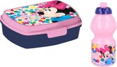 Minnie Mouse broodtrommel met bidon - roze - Minnie Mouse lunchset