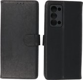 Oppo Reno 6 Pro Plus 5G Hoesje - Book Case Telefoonhoesje - Kaarthouder Portemonnee Hoesje - Wallet Case - Zwart