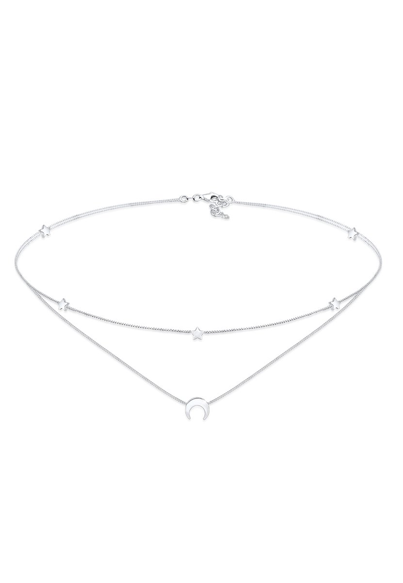 Elli - Halsketting - Dames Choker Laagje Astro Halve Maan Sterren in 925 Sterling Zilver - Dames