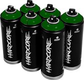 MTN Hardcore Lutecia Green - groene spuitverf - 6 stuks - 400ml hoge druk en glossy afwerking