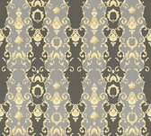 A.S. Création behangpapier barokprint goud, zwart en grijs - AS-343926 - 53 cm x 10,05 m