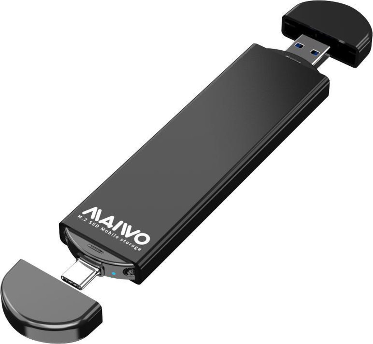 Maiwo K1683L Externe USB-C behuizing voor M.2 naar SATA SSD - 5Gbps - B-Key en B&M Key - Zwart