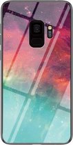 Voor Samsung Galaxy S9 Sterrenhemel Geschilderd Gehard Glas TPU Schokbestendig Beschermhoes (Kleur Sterrenhemel)