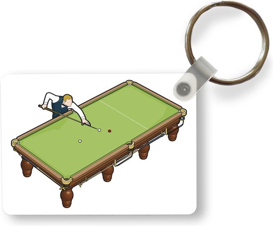 Illustration de porte-clés Billard - Une illustration d'un homme jouant la  dernière... | bol.com