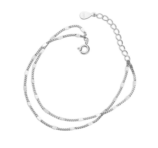 armband dames zilver - dubbele armband dames - zilver 925 - zilveren armband - cadeau voor vrouw - Liefs Jade