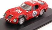 The 1:43 Diecast Modelcar of the Alfa Romeo TZ2 #126 of the Targa Florio of 1966. The drivers were Pinto and Todaro. The manufacturer of the scalemodel is Best Model. This model is only available online