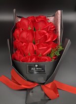 Zeep Rozen Bouquet ROOD 30CM | Flower Bouquet | Rozen |Zeeprozen | Bloemen| Decoratie |Geschenk |Valentijnsdag |Moederdag |Bruiloft | Cadeau |Vrouw cadeau | Giftbox | Verjaardagscadeau | Surp