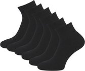 6 paires de chaussettes Quarter - Tissu éponge - Sans couture - Label Or - Zwart - Taille - 43-46