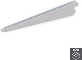 Emuca Drager voor planken glas/hout, profielen gat 32 mm, 370 mm, Staal, Wit, 20 st.