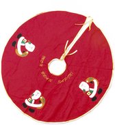 Kerstboom rok met design - Kerstboomrok/kerstboom kleed rood 90 cm - Kerstboom rok/rokken - Joyeux noel