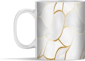 Mok - Abstract patroon met gouden lijnen - 350 ml - Beker