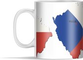 Mok - Illustratie van de vlag van Tsjechië in de vorm van het land - 350 ml - Beker