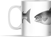 Mok - Een getekende illustratie van een vis - 350 ml - Beker
