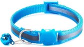 Kattenbandje met bel | Kattenhalsband| Veiligheidssluiting| Reflecterend| Verstelbaar| 17 kleuren| Licht Blauw