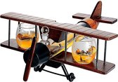 Vliegtuig Decanteerkaraf - Whiskey Karaf - Whisky Set - Bruin - 0,8 L - Cadeau voor Man & Vrouw