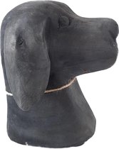 Hond Beeldje Luna' - Beton Grijs - Gold Retrivier/ Labrador - Honden beelden decoratie - Kunst Overleden Huisdieren -  18 x 12 cm