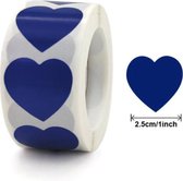 Sluitsticker - Sluitzegel – Donker Blauw - hart - hartje | Trouwkaart - Geboortekaart - Envelop | Harten | Envelop stickers | Cadeau - Gift - Cadeauzakje - Traktatie | Chique inpak