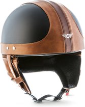 MOTO D23 braincap, halve helm, pothelm voor scooter en motor, XL, hoofdomtrek 61-62cm