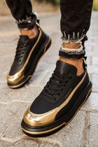 Chekich Heren Sneaker - goud - zwart - schoenen - CH041 - maat 41