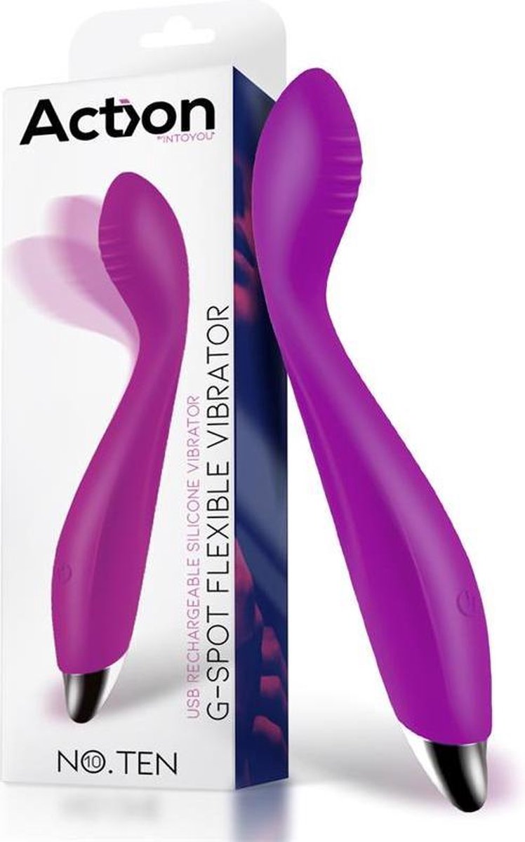 Action No. Ten - Vibrator - G-spot - Super Flexibel - 18.3 X 4.1cm - Paars