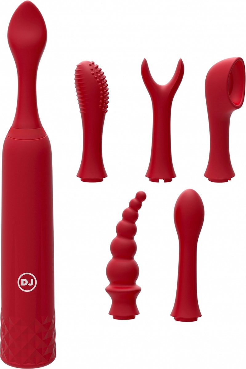 Goedkoopste Doc Johnson - iQuiver - Small Vibrator with 6 Interchangeable Attachments
