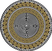 Celtic Tree - Wandcirkel Aluminium - Het Labyrinth - rond 30cm - Goud - Zilver - Pagan - Heidens - Magisch - Muurcirkel - Wanddeco - Dibond