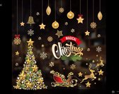 Raamstickers kerst - Decoratie Kerstmis - Stickers kerst - Kerstdecoratie Raam - Kerstversiering Goud - Herbruikbaar