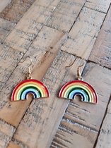 Metalen oorbellen met regenboog hangers (kawaii, animé, manga, lhbti, lgbtq)
