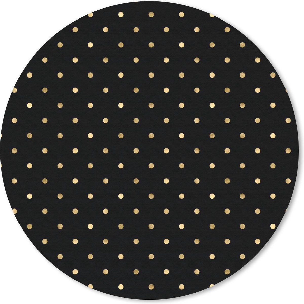 Muismat rond 30x30 cm - Mousepad Patronen - Stippen - Goud - Zwart - Ronde muismatten