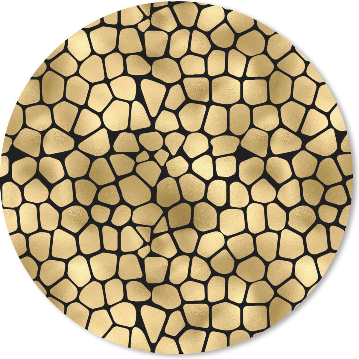 Muismat rond 20x20 cm - Mousepad Patronen - Vormen - Goud - Ronde muismatten