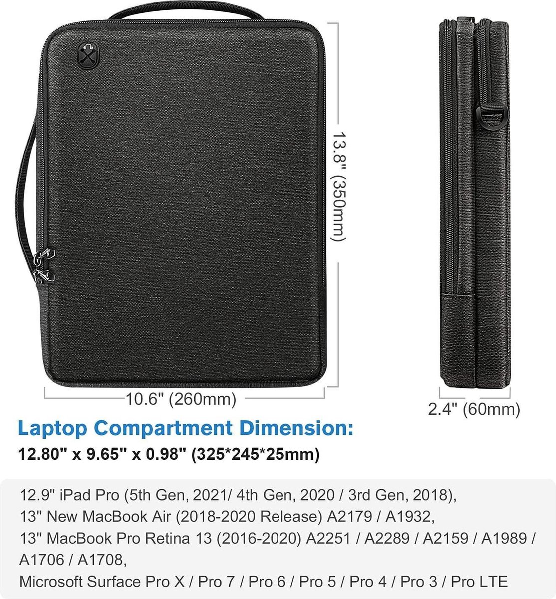 Laptoptas 15.6 Inch - Schooltas - Extra vakken - Met