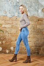 Broek Toxik3 medium hoge taille jeans met scheuren