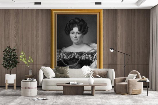 Papier Peint - Papier peint photo Oeuvre - Peintre - Cadres - Goud - Largeur 160 cm x Hauteur 240 cm