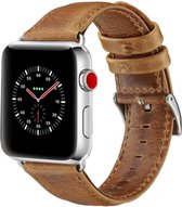 applewatch bandje - Leren applewatch bandje - 42-44mm - echt leer - horloge bandje - polsband - Lichtbruin