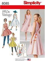 Vintage 1950s Wrap Dress (Wikkeljurk) Met Variatie 8085 H5 Naaipatroon Simplicity Maat 32-40