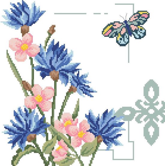 Needleart World Cornflower Field voorbedrukt borduren (pakket)