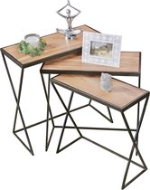 Pippa Design Bijzettafel - hout met metalen frame - set van 3
