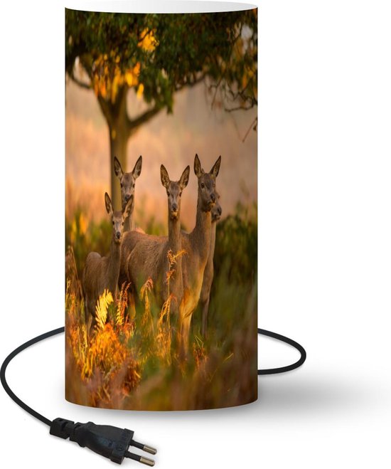 Lamp Herfstbos - Herten in herfstbos - 33 cm hoog - Ø16 cm - Inclusief LED  lamp | bol.com