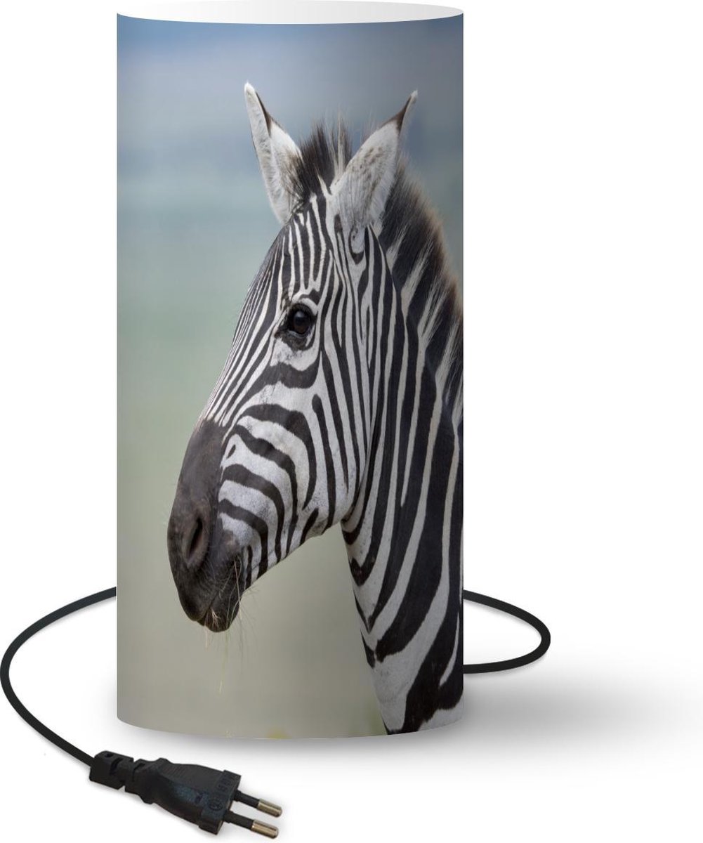 Lamp - Nachtlampje - Tafellamp slaapkamer - Zebra close-up - 33 cm hoog - Ø15.9 cm - Inclusief LED lamp