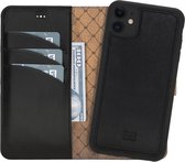 Bouletta - iPhone 12 mini - Uitneembare leder hoesje - Rustic Black