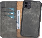 Bouletta - iPhone 12 mini - Uitneembare leder hoesje - Marble Grey