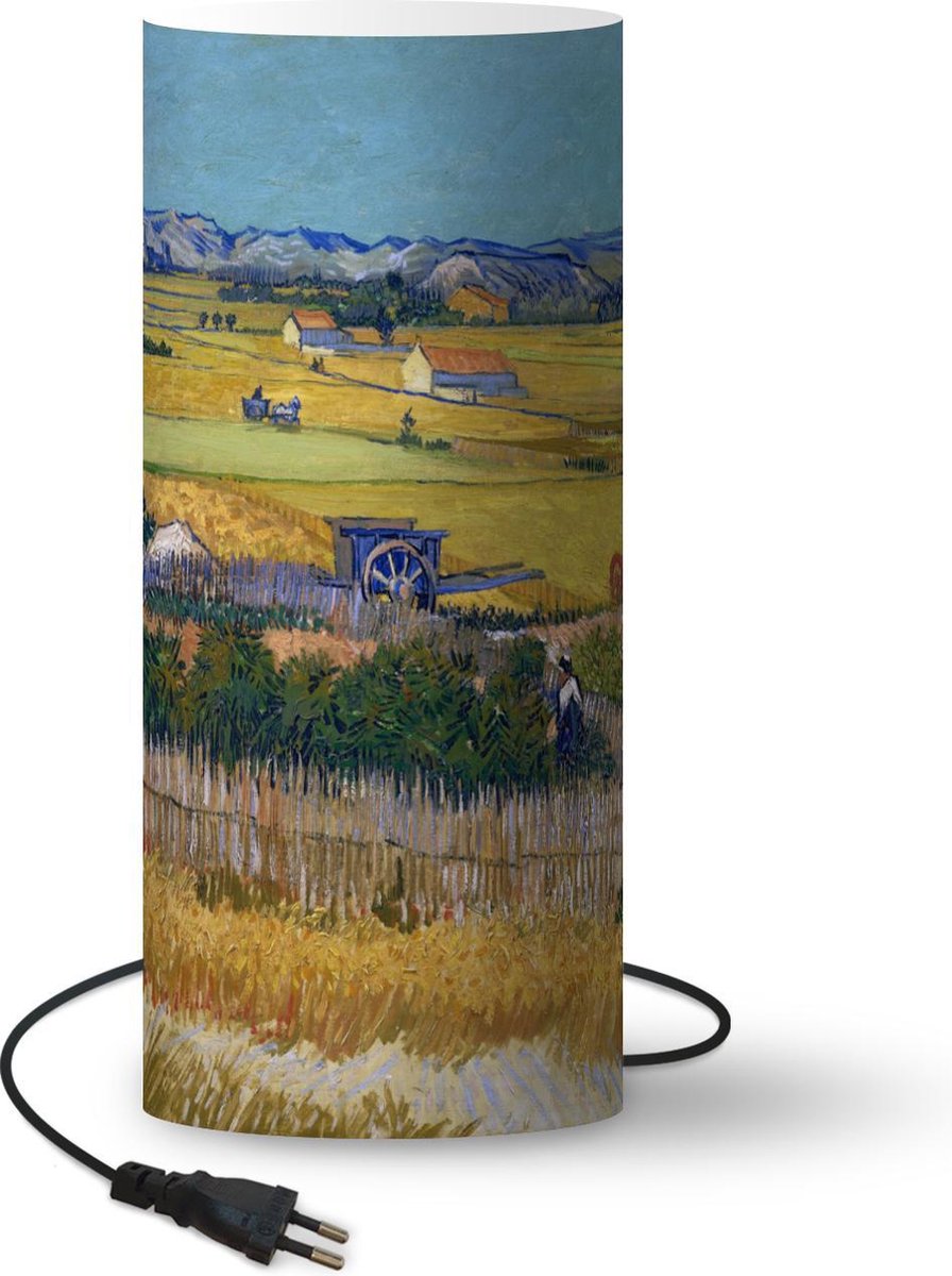 Lamp - Nachtlampje - Tafellamp slaapkamer - De oogst - Vincent van Gogh - 33 cm hoog - Ø14.3 cm - Inclusief LED lamp