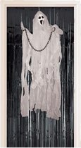 Halloween Horror decoratie pakket hangende geest/spook met zwart deurgordijn - Halloween thema versiering